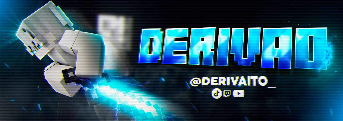 Banner de Derivao, @derivaito_, con su personaje de Minecraft